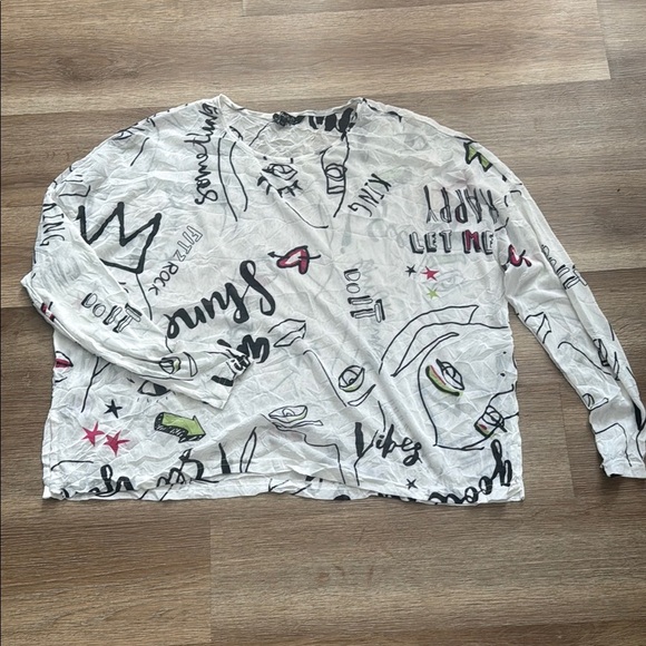 Charlie B See Through Longsleeve printed top - Picture 1 of 5